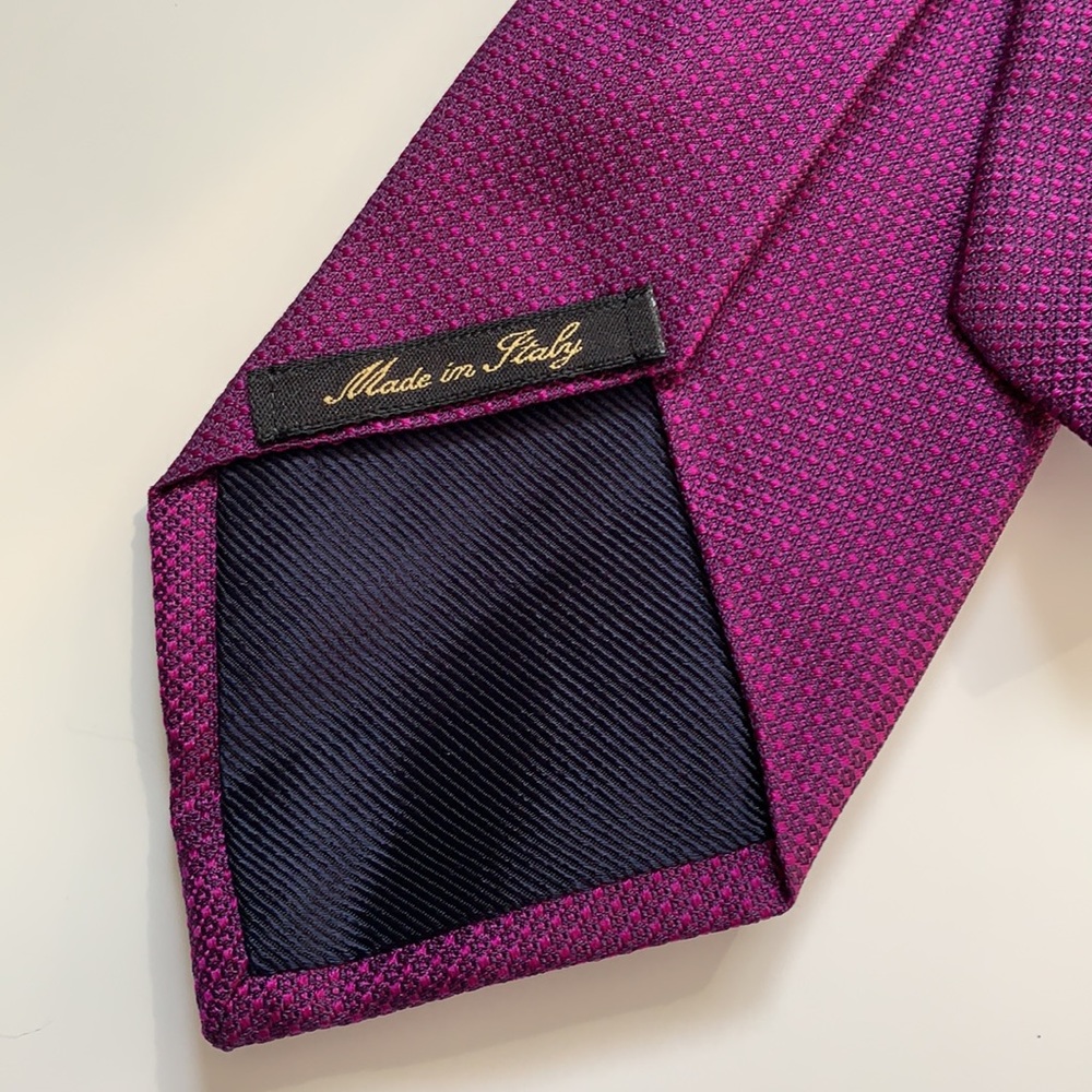 Massimo Dutti dark purple slim tie new Italy - Picture 3 of 4